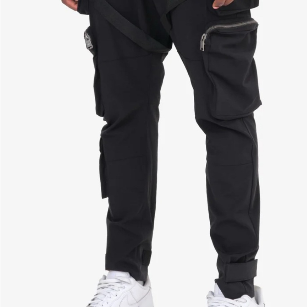 LIFE CODE V5. BLACK PANTS W/ STRAPS Men's - Cargo Pants - Size XL